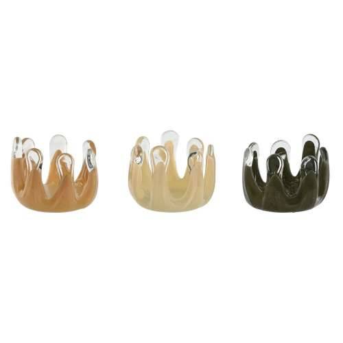 Svijećnjak Home ESPRIT Zelena Krema Ribolov Kristal 12,5 x 12,5 x 9,5 cm (3 kom.) Cijena