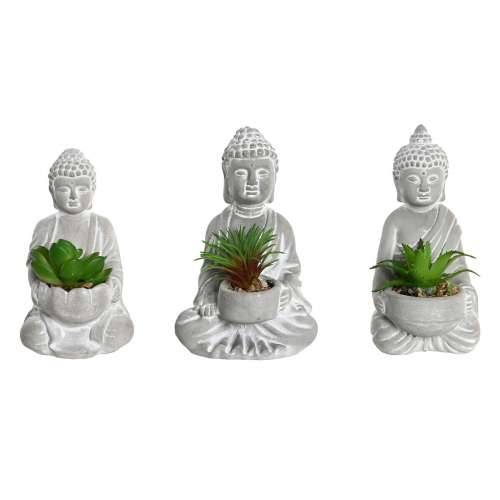 Ukrasna Biljka Home ESPRIT Polietilen Cement Buda Orijentalno 10,5 x 8 x 16 cm (3 kom.) Cijena