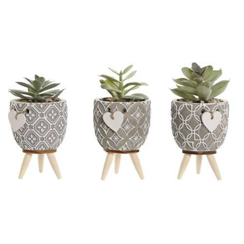 Ukrasna Biljka Home ESPRIT Polietilen Cement 9,5 x 9,5 x 12 cm (3 kom.) Cijena