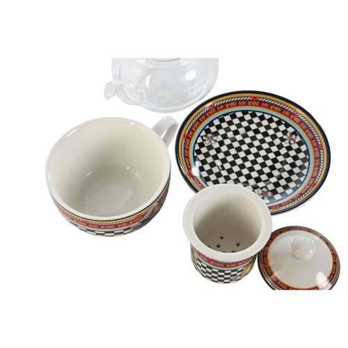 Čajnik Home ESPRIT Rumena Crvena Kristal Porculan 1 L (4 kom.) Cijena