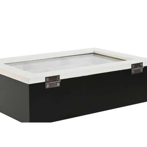 Kutija za Čajeve Home ESPRIT Bijela Crna Metal Kristal Drvo MDF 23 x 15 x 6,5 cm (2 kom.) Cijena