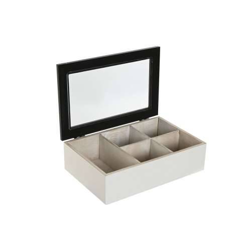Kutija za Čajeve Home ESPRIT Bijela Crna Metal Kristal Drvo MDF 23 x 15 x 6,5 cm (2 kom.) Cijena