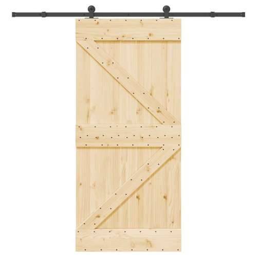 Klizna vrata s priborom za montažu 95 x 210 cm masivna borovina - 95 x 210 cm (213.5 cm) 1 Trokutasti Cijena