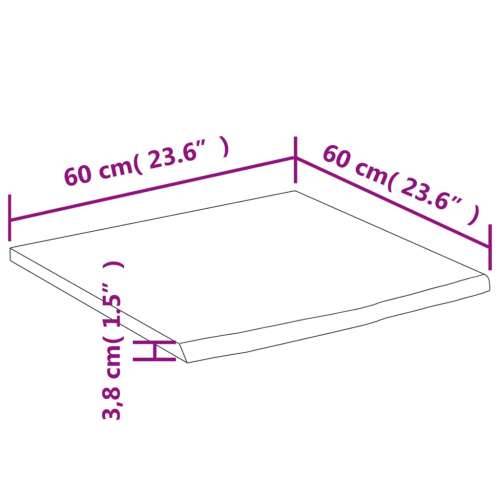 Kupaonska radna ploča 60x60x3,8 cm četvrtasta od drva bagrema Prirodna 60 x 60 x 3.8 cm 1 Masivno bagremovo drvo Cijena