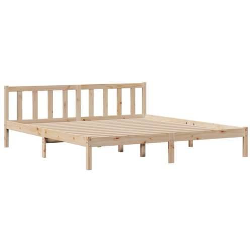 Krevet s regalom za knjige bez madraca 180x200 cm od borovine - Prirodna 180 x 200 cm Cijena
