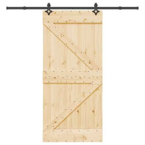 Klizna vrata s priborom za montažu 95 x 210 cm masivna borovina - 95 x 210 cm (213.5 cm) 1 Trokutasti Cijena