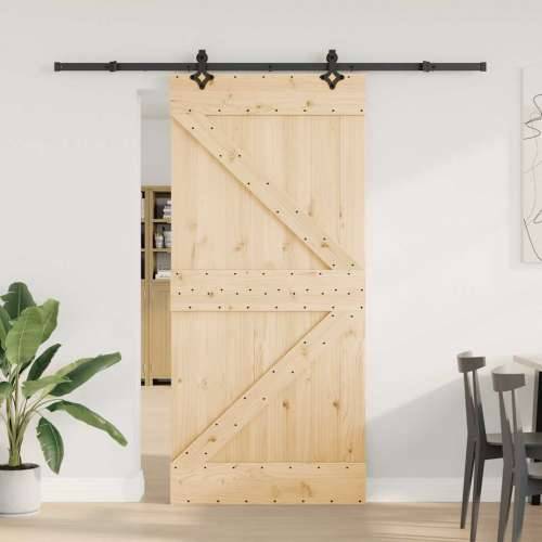 Klizna vrata s priborom za montažu 95 x 210 cm masivna borovina - 95 x 210 cm (213.5 cm) 1 Trokutasti Cijena