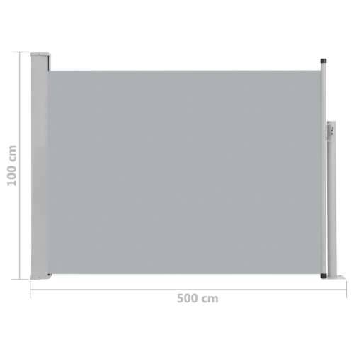Uvlačiva bočna tenda za terasu 100 x 500 cm siva Cijena