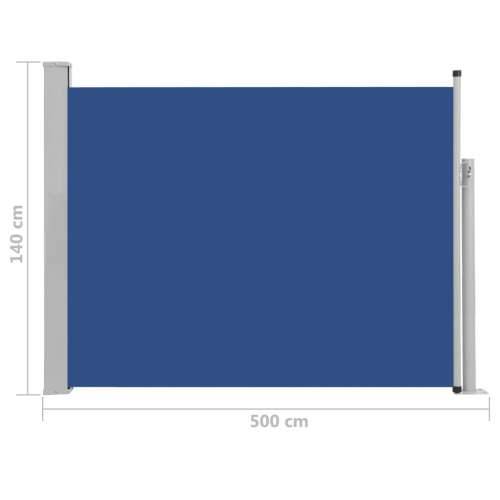 Uvlačiva bočna tenda za terasu 140 x 500 cm plava Cijena