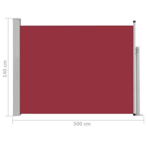 Uvlačiva bočna tenda za terasu 140 x 500 cm crvena Cijena