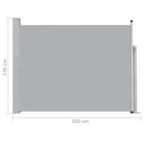 Uvlačiva bočna tenda za terasu 140 x 500 cm siva Cijena