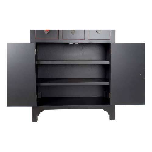 Ormarić s ladicama DKD Home Decor Crna Crvena Pisana Jela Drvo MDF Orijentalno 63 x 27 x 101 cm Cijena