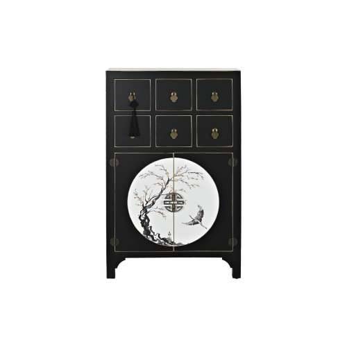 Ormarić s ladicama DKD Home Decor Crna zlatan Jela Drvo MDF Orijentalno 63 x 28 x 101 cm Cijena