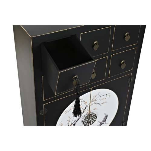 Ormarić s ladicama DKD Home Decor Crna zlatan Jela Drvo MDF Orijentalno 63 x 28 x 101 cm Cijena