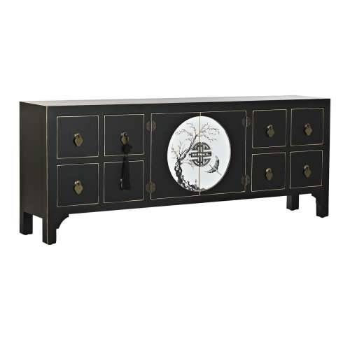 Namještaj za TV kabinet DKD Home Decor Crna Orijentalno Bijela zlatan Bijela/Crna Metal Jela Drvo MDF 130 x 26 x 51 cm Cijena