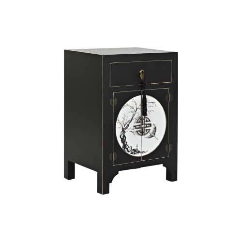 Noćni ormarić DKD Home Decor Bijela Crna zlatan Jela Drvo MDF 45 x 36 x 66 cm Cijena