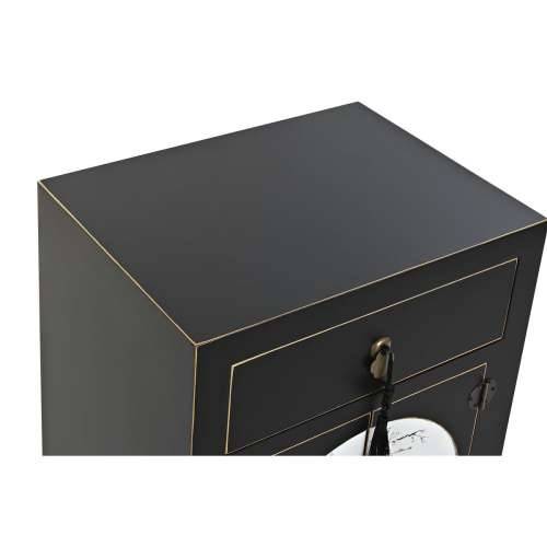 Noćni ormarić DKD Home Decor Bijela Crna zlatan Jela Drvo MDF 45 x 36 x 66 cm Cijena