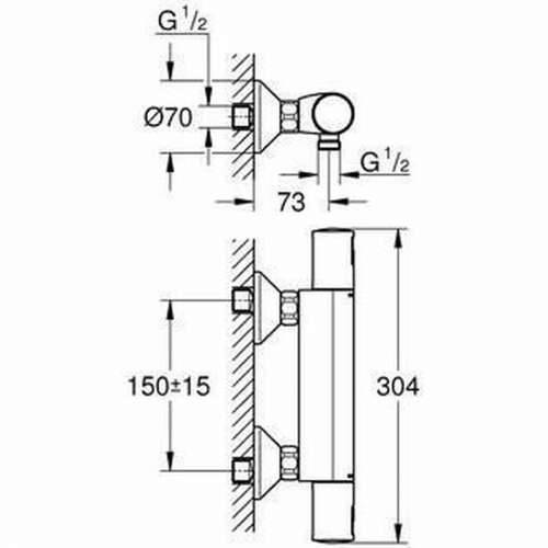 Slavina s dvije ručke Grohe Precision Start Za tuš Mat crna Metal Cijena