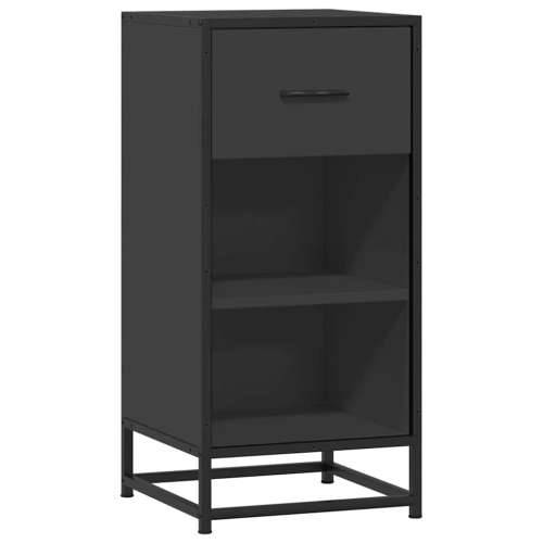 Komoda crna 35,5 x 35 x 76 cm konstruirano drvo i metal - Crna 1 Cijena