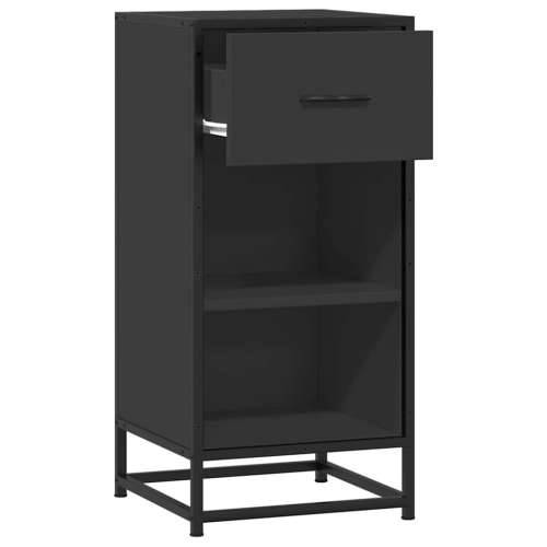 Komoda crna 35,5 x 35 x 76 cm konstruirano drvo i metal - Crna 1 Cijena