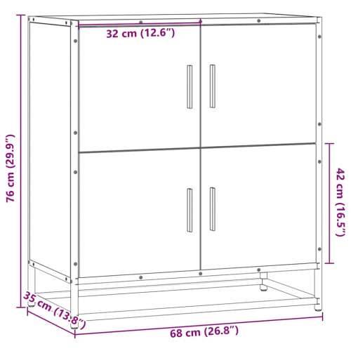 komoda crna 68x35x76 cm konstruirano drvo - Crna 1 Cijena