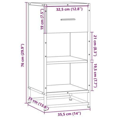 Komoda boja hrasta 35,5 x 35 x 76 cm konstruirano drvo i metal - sonoma hrast 1 Cijena