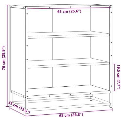 Komoda boja hrasta 68x35x76 cm konstruirano drvo i metal - Dimljeni hrast 1 Cijena