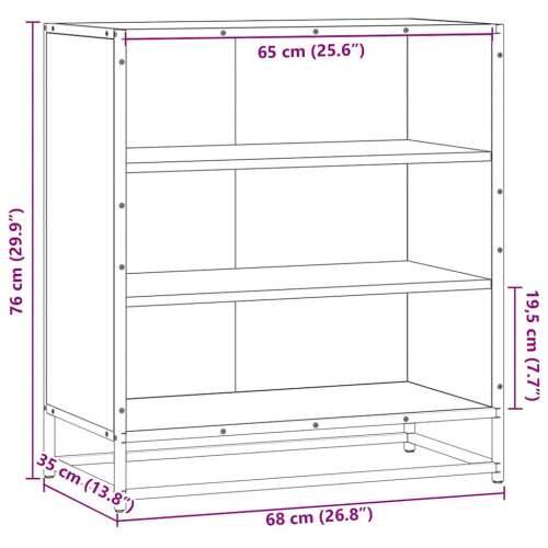 Komoda boja hrasta 68x35x76 cm konstruirano drvo i metal - Smeđi hrast 1 Cijena