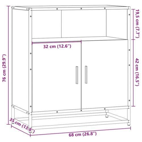 komoda crna 68x35x76 cm konstruirano drvo - Crna 1 Cijena