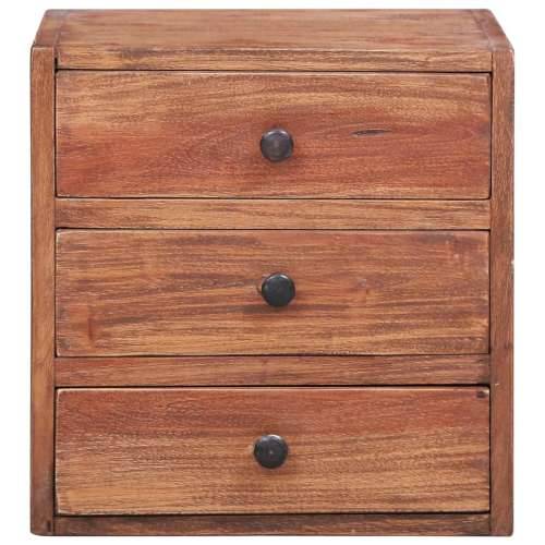 Noćni ormarić s 3 ladice 35x25x35 cm masivno drvo mahagonija Cijena