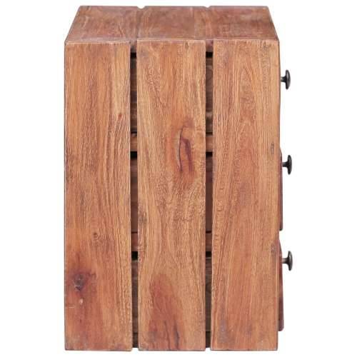 Noćni ormarić s 3 ladice 35x25x35 cm masivno drvo mahagonija Cijena