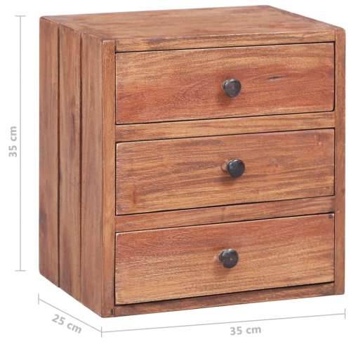 Noćni ormarić s 3 ladice 35x25x35 cm masivno drvo mahagonija Cijena