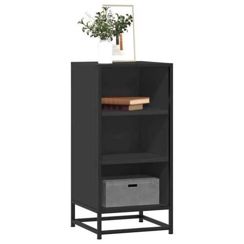 Komoda crna 35,5 x 35 x 76 cm konstruirano drvo i metal - Crna 1 Cijena