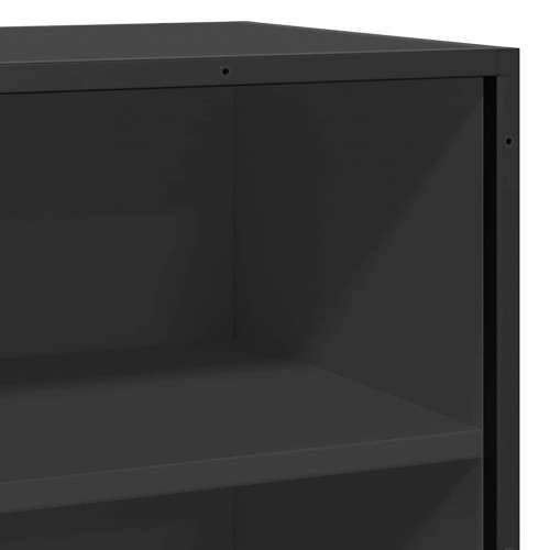 Komoda crna 35,5 x 35 x 76 cm konstruirano drvo i metal - Crna 1 Cijena