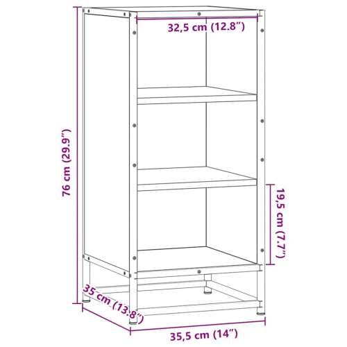 Komoda crna 35,5 x 35 x 76 cm konstruirano drvo i metal - Crna 1 Cijena