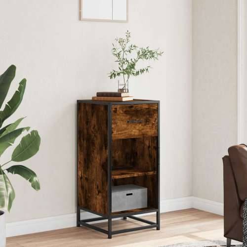 Komoda boja hrasta 35,5x35x76 cm konstruirano drvo i metal - Dimljeni hrast 1 Cijena