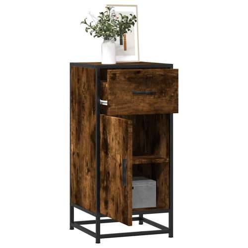 Komoda boja hrasta 35,5x35x76 cm konstruirano drvo i metal - Dimljeni hrast 1 Cijena