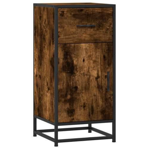 Komoda boja hrasta 35,5x35x76 cm konstruirano drvo i metal - Dimljeni hrast 1 Cijena