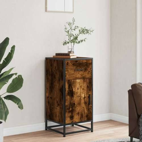 Komoda boja hrasta 35,5x35x76 cm konstruirano drvo i metal - Dimljeni hrast 1 Cijena