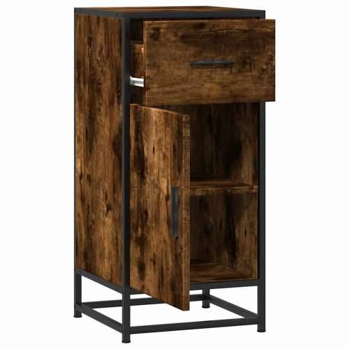 Komoda boja hrasta 35,5x35x76 cm konstruirano drvo i metal - Dimljeni hrast 1 Cijena