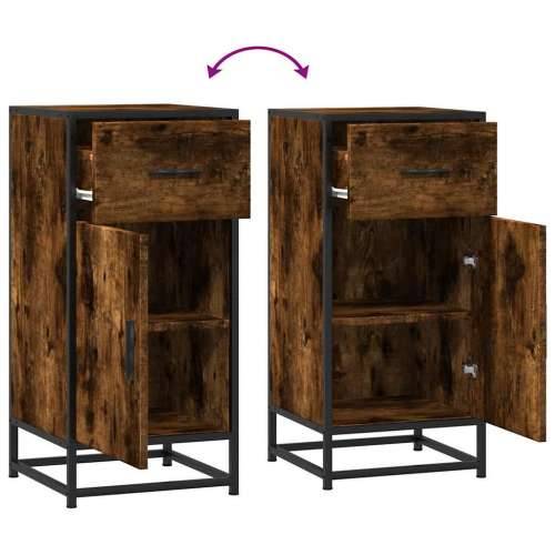 Komoda boja hrasta 35,5x35x76 cm konstruirano drvo i metal - Dimljeni hrast 1 Cijena