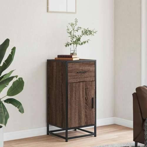 Komoda boja hrasta 35,5x35x76 cm konstruirano drvo i metal - Smeđi hrast 1 Cijena