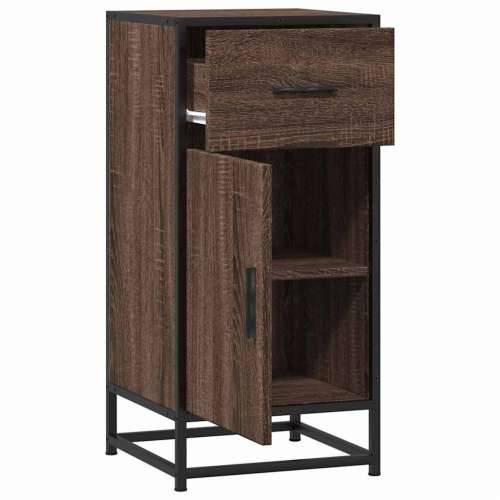 Komoda boja hrasta 35,5x35x76 cm konstruirano drvo i metal - Smeđi hrast 1 Cijena
