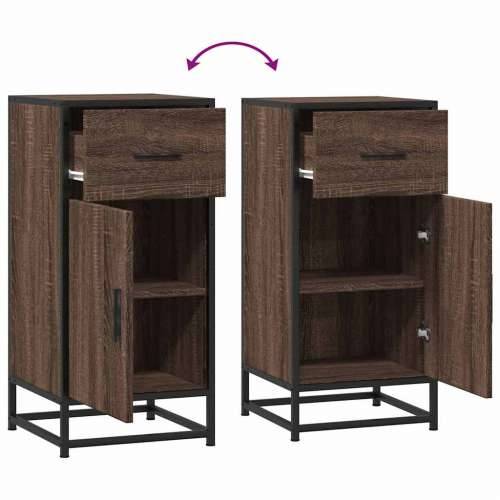 Komoda boja hrasta 35,5x35x76 cm konstruirano drvo i metal - Smeđi hrast 1 Cijena