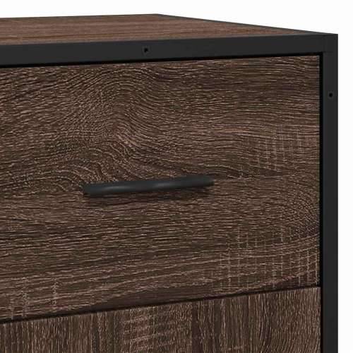 Komoda boja hrasta 35,5x35x76 cm konstruirano drvo i metal - Smeđi hrast 1 Cijena