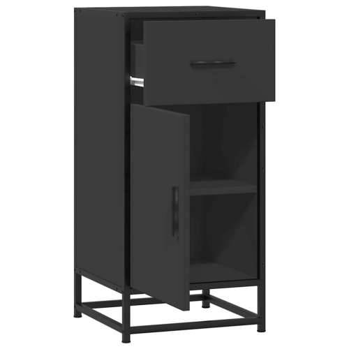 Komoda crna 35,5 x 35 x 76 cm konstruirano drvo i metal - Crna 1 Cijena