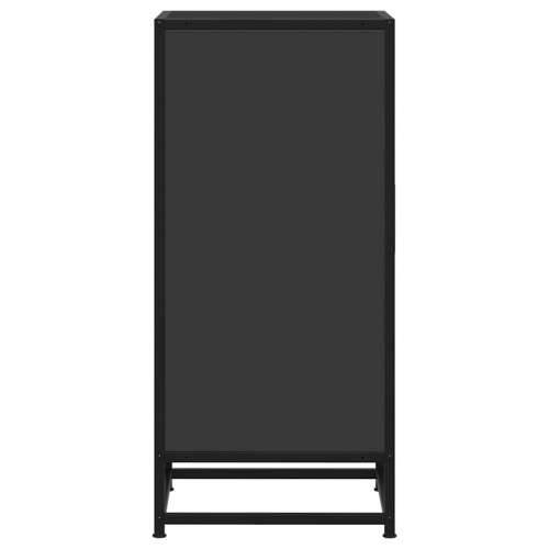 Komoda crna 35,5 x 35 x 76 cm konstruirano drvo i metal - Crna 1 Cijena