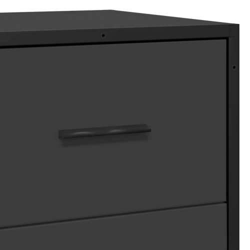 Komoda crna 35,5 x 35 x 76 cm konstruirano drvo i metal - Crna 1 Cijena