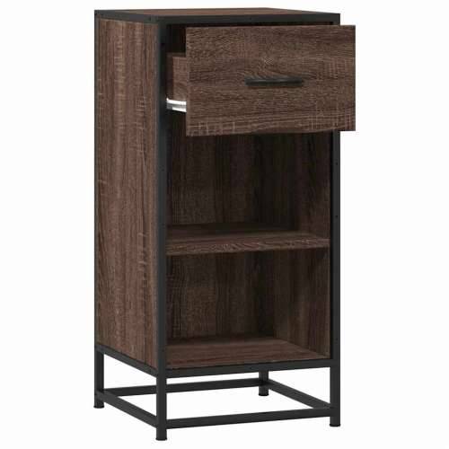 Komoda boja hrasta 35,5x35x76 cm konstruirano drvo i metal - Smeđi hrast 1 Cijena