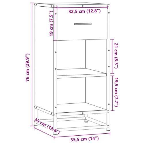 Komoda boja hrasta sonome 35,5x35x76 cm konstruirano drvo metal - Sivi hrast sonoma 1 Cijena